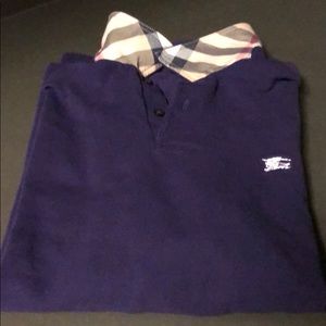 Men’s Burberry dark purple longsleeve polo shirt